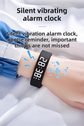 White Silent Vibration Alarm Smart Silicone Wristband with 3-Alarm Settings - Discreet Wake-Up Device for Teens & Adults (Horizontal version)