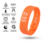 Orange Silent Vibration Alarm Smart Silicone Wristband with 3-Alarm Settings - Discreet Wake-Up Device for Teens & Adults (Horizontal version)