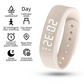 Beige Silent Vibration Alarm Smart Silicone Wristband with 3-Alarm Settings - Discreet Wake-Up Device for Teens & Adults (Horizontal version)