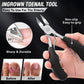 7-Piece Professional Ingrown Toenail Tool Kit - Stainless Steel Precision Pedicure Set with Red Eagle-Nose Clippers & Leather Storage Case