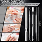 7-Piece Professional Ingrown Toenail Tool Kit - Stainless Steel Precision Pedicure Set with Red Eagle-Nose Clippers & Leather Storage Case