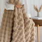 Brown Luxury Tuscany Fleece Rabbit Fur Bubble Blanket - Double-Sided Thickened Soft Plush Large Bedding Set(180x200 CM Large Blanket + 2 Pack 45x45 CM Cushion Cover)