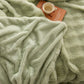 Green Luxury Tuscany Fleece Rabbit Fur Bubble Blanket (180 x 200 CM) - Double-Sided Thickened Soft Plush Bedding & Large Bed Blanket