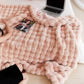 Pink Luxury Tuscany Fleece Rabbit Fur Bubble Blanket (180 x 200 CM) - Double-Sided Thickened Soft Plush Bedding & Large Bed Blanket