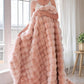 Pink Luxury Tuscany Fleece Rabbit Fur Bubble Blanket - Double-Sided Thickened Soft Plush Large Bedding Set(180x200 CM Large Blanket + 2 Pack 45x45 CM Cushion Cover)