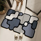 Ultra-Absorbent Instant Dry Diatom Mud Bathroom Mat (50 x 80 CM) - Puzzle Decor Anti-Slip Rubber Rug for Kitchen, Entryway & Shower(Grey and Purple)
