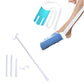 Portable Complete Independent Living Mobility Kit - No-Bend Three Finger Sock Aid & White Extendable 3-in-1 Dressing Hook with Shoe Horn