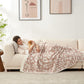 Leopard Print Checkerboard Flannel Throw Blanket(Large 150 x 200 CM) - Anti-Pilling Trendy Soft Plush Blanket for Bed, Sofa & Travel