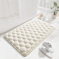 White 3D Honeycomb Textured High-Elastic Memory Foam Bathroom Mat (50 x 80 CM) - Ultra Absorbent Quick-Dry Thickened Door Mat