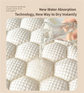 Light Grey 3D Honeycomb Textured High-Elastic Memory Foam Bathroom Mat (40 x 60 CM) - Ultra Absorbent Quick-Dry Thickened Door Mat