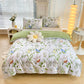 4-Piece Elegant Green Bouquet Printed Soft-Touch Brushed Bedding Set for 1.5M Bed: 175 x 220 CM Duvet Cover, 150 x 200 (+25) CM Deep Pocket Fitted Sheet & 2PC 50 x 75 CM Pillowcases