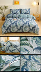 4-Piece Tropical Jungle Printed Soft-Touch Brushed Bedding Set for 1.8M Bed: 200 x 230 CM Duvet Cover, 180 x 200 (+25) CM Deep Pocket Fitted Sheet & 2PC 50 x 75 CM Pillowcases