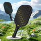 Black and Pink Fiberglass Pickleball Paddle - 220g Lightweight Racket with Breathable PU Comfort Grip and Oversized Sweet Spot for Outdoor Play