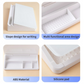 White Slanted Glass Memo Board & Desktop Organizer with 2 Markers & Residue-Free Eraser - Computer Keyboard Stand Dry Erase Notepad