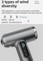 Grey Wireless Rechargeable Hot & Cold Hair Dryer - Lightweight Portable Blow Dryer with Blue Light Ion Care, 3 Speed & Temperature Settings