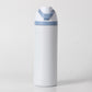 24oz Light Blue Large Thermal Water Bottle with Dual-Sipping Lid & Built-in Straw - Leak-Proof 304 Stainless Steel Outdoor Sports Flask