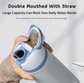 24oz Pink Large Thermal Water Bottle with Dual-Sipping Lid & Built-in Straw - Leak-Proof 304 Stainless Steel Outdoor Sports Flask