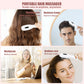 White Porrtable EMS Vibration Scalp Massager & Hair Growth Comb - Tri-Color LED Therapy, 8 Gentle Comb Teeth | 6 EMS Teeth | 6 Essence-Dispensing Teeth for Even Application & Hair Rescue