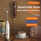 Black Wireless 3-Speed Milk Frother & Egg Whisk with Dual Mixing Heads & Hidden Hook - Handheld USB Rechargeable Foam Maker for Coffee, Cream & Baking