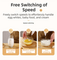 Wood Grain Wireless 3-Speed Milk Frother & Egg Whisk with Dual Mixing Heads & Hidden Hook - Handheld USB Rechargeable Foam Maker for Coffee, Cream & Baking