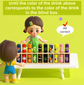 Interactive Beverage Matching Board Game with 20 Colorful Mini Bottles - Color Pairing Memory Challenge