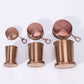 3-Capacity Bronze Stainless Steel Collapsible Travel Cup Set(75ml + 150ml + 250ml) - Compact Telescopic Drinking Cup with Keychain & Dust-Proof Lid for Outdoor Hiking and Camping
