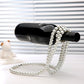 White Luxury Pearl Floating Wine Rack - Creative Gravity-Defying Wine Bottle Holder, Minimalist Entryway Accent and Unique Gift Idea