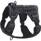 Black Professional Adjustable Tactical Dog Mesh Harness - Reflective No-Pull Pet Vest with Control Handle (XL Size for Weight 75-135 lbs)