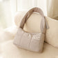 Light Grey Foldable Insulated Quilted Pet Shoulder Bag with Adjustable Peep Hole & Safety Buckle - Thickened Warm Travel Tote for Small Dogs & Cats Within 5.7KG