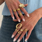 9-Piece Pale Gold Ocean-Inspired Stackable Ring Set - Metal Sea Turtle Starfish Floral Adjustable Open Finger Jewelry for Women