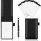 7-Piece Black Business A7 Pocket Notebook Set - Premium PU Leather Memo Pad, 5 Memo Replacement Refills & 2-in-1 Metal Stylus Pen