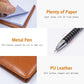 7-Piece Blue Business A7 Pocket Notebook Set - Premium PU Leather Memo Pad, 5 Memo Replacement Refills & 2-in-1 Metal Stylus Pen