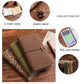 Ivy Retro A6 Travelers Leather Notebook & Wooden Pen Gift Box - Floral Botanical Loose-Leaf Journal with Bronze Charm, Kraft Paper and Lined Paper
