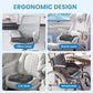 Black Ergonomic Memory Foam U-Shaped Seat Cushion - Breathable Orthopedic Pressure Relief Pillow with ZIpper Cover & Handle (45 x 36 CM)