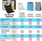 Blue Waterproof Aluminum Tri-Fold Nursing Clipboard with Pen Slot - Lightweight Pocket-Sized A4 Document Holder & 180° Flat Writing Pad