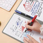 Pink A4 PU Leather Whiteboard Notebook with 3-Color Pens, Eraser & Cloth - Reusable Eco-Friendly Desktop Memo Pad & Handheld Writing Tablet