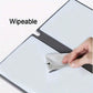 Dark Grey A4 PU Leather Whiteboard Notebook with 3-Color Pens, Eraser & Cloth - Reusable Eco-Friendly Desktop Memo Pad & Handheld Writing Tablet