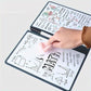 Dark Blue A4 PU Leather Whiteboard Notebook with 3-Color Pens, Eraser & Cloth - Reusable Eco-Friendly Desktop Memo Pad & Handheld Writing Tablet