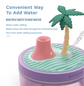 Coconut Tree & Cherry Blossom USB Portable Bionic Landscape Humidifier and Creative Potted Plant Air Diffuser - 7-Color Night Light & 2-Mode Mist Timer