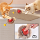Interactive Hunting Hidden Prey Cat Toy Set - Red Plush Automatic Moving Ball & 72CM Large Crinkle Hunting Cover - Smart Obstacle Avoidance, USB Rechargeable
