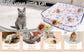 Interactive Hunting Hidden Prey Cat Toy Set - Grey Plush Automatic Moving Ball & 72CM Large Crinkle Hunting Cover - Smart Obstacle Avoidance, USB Rechargeable