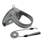 L Size Grey Waterproof Reflective Saddle-Style Dog Harness & 1.5M Leash Set - Breathable Anti-Choke Escape-Proof Step-In Walking Gear