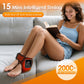 2-Pack Grey Wireless Rechargeable Heated Ankle Massager - 3 Heat Levels & 3 Vibrating Intensities Foot Joint Wrap for Pain Relief and Recovery