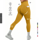 L Size Blue Breathable High-Waist Ruched Butt-Lift Yoga Leggings - Dual Pockets & No Front T - LineNaked-Feel Performance Tights for Gym, Running & Pilates