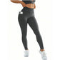 L Size Blue Breathable High-Waist Ruched Butt-Lift Yoga Leggings - Dual Pockets & No Front T - LineNaked-Feel Performance Tights for Gym, Running & Pilates