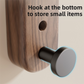 23CM Moisture Aluminum Folding Towel Rack Integrated Bottom Hook - 90° Folding Black Walnut Grain Wall-Mounted Drying Rod and Organize