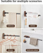 33CM Moisture Aluminum Folding Towel Rack Integrated Bottom Hook - 90° Folding Black Walnut Grain Wall-Mounted Drying Rod and Organize