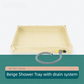 80x80x10CM Beige Portable Outdoor Shower Tray & Versatile Collapsible Water Basin - Reinforced Support and Drainage System- Leak-proof Oxford Large Base for Camping, Beach & Garden