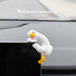 4-Piece Adorable Pomelo Duckies Resin Figurine with Adhesive Backing - Creative Desktop & Car Ornaments for Computer Monitors & Home Decor