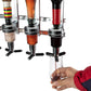 Professional Wall-Mounted Alcohol Tot Dispenser (6 Head) - Heavy Duty Adjustable Metal Wine Rack Decor with Spring-Loaded Bottle Holder